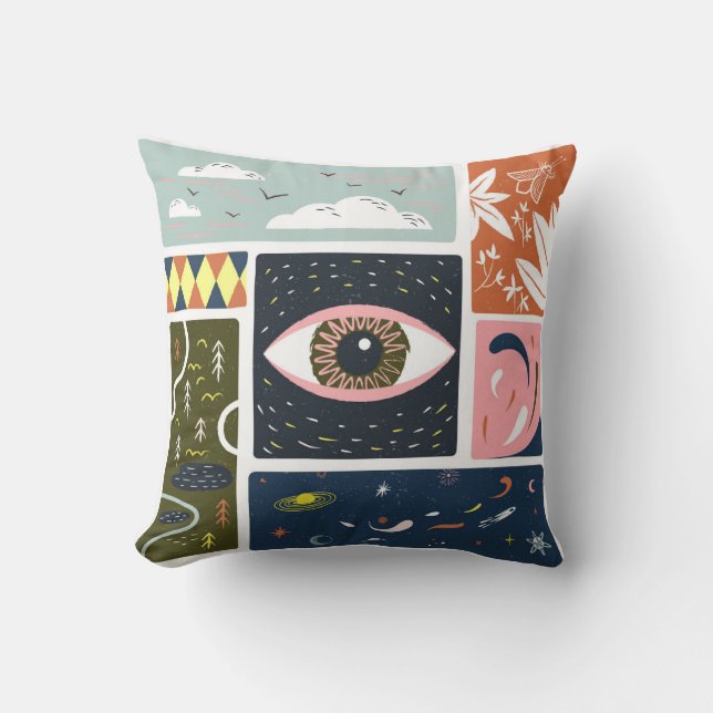 Comic Nature Space: Autumn Illustration Cushion (Front)