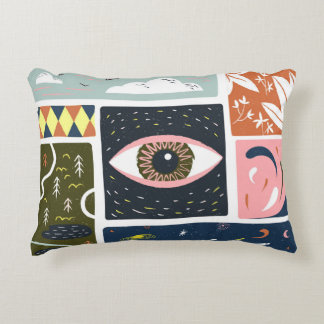 Comic Nature Space: Autumn Illustration Decorative Cushion