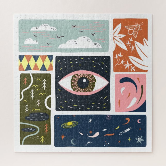 Comic Nature Space: Autumn Illustration Jigsaw Puzzle (Vertical)