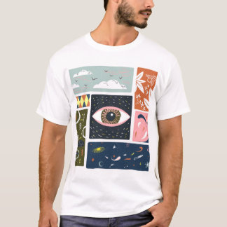 Comic Nature Space: Autumn Illustration T-Shirt