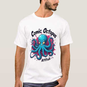 Comic Octopus: Fun & Quirky Sea Life Attitude T-Shirt
