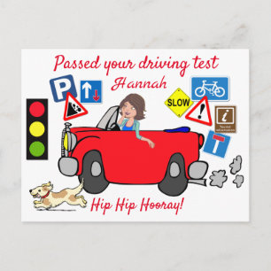 Comic Passed your Driving Test Personalised Postca Postcard