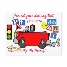 Comic Passed your Driving Test Personalised Postca