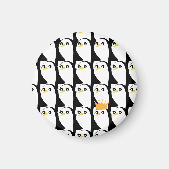 Comic Penguin: Black White Vintage Magnet (Front)