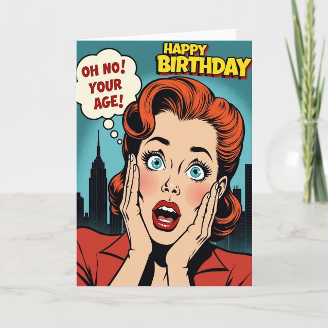 Comic Pop Art Birthday Card (Front)