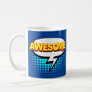 Comic Pop Art Blue Yellow AWESOME  Novelty Coffee Mug