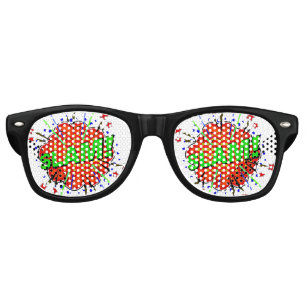 Comic Pop Art Red Green SLAM Novelty Funny Joke Retro Sunglasses