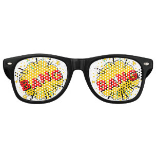 Comic Pop Art Red Yellow BANG Novelty Funny Joke Retro Sunglasses