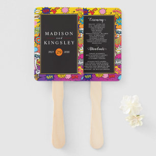 Comic Pop Art Speech Bubble Wedding Hand Fan