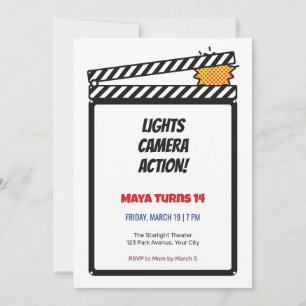 Comic Pop Clapperboard 14th Birthday Invitation