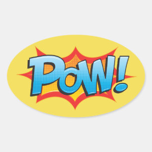 Comic Pow! Oval Sticker