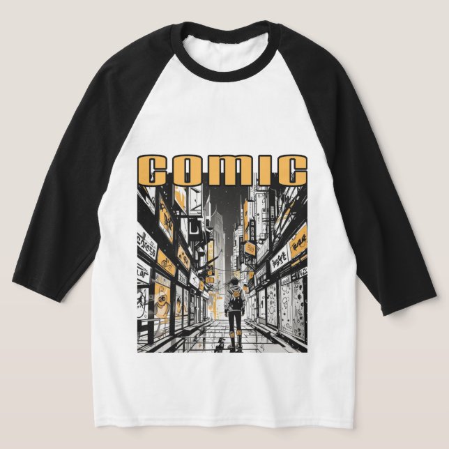 Comic Raglan   T-Shirt (Laydown)