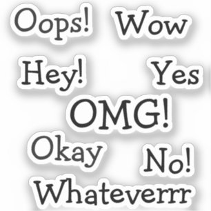 Comic Reaction Words   Funny Minimal Typography