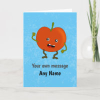 Comic Rotten Tomato Shaking Fist - Custom Text