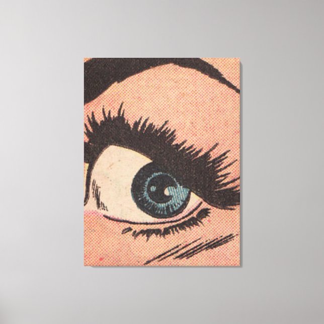 Comic Roy Lichtenstein Style Blue Eye Canvas Print (Front)