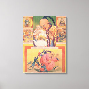 Comic Russian poster satirising the Europeans in C Canvas Print