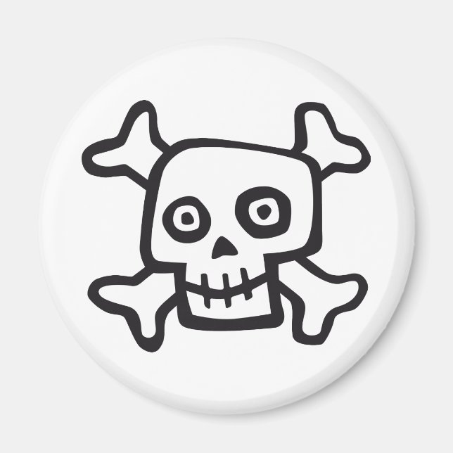 comic skull magnet (Front)