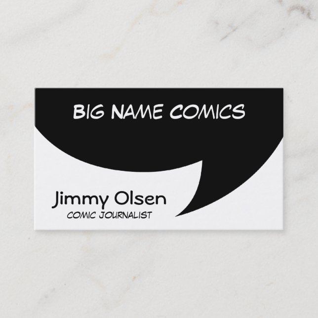 Comic Speech Bubble Business Card (Front)