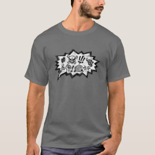 Comic Speech Bubble Curses Rip Skull Funny Sayings T-Shirt