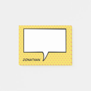 Comic Speech Bubble Personalised Custom Colour Post-it Notes
