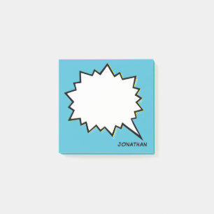 Comic Speech Bubble Personalised Custom Colour Post-it Notes