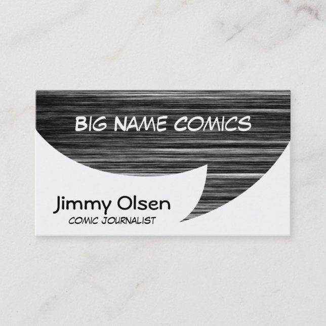 Comic Speech Bubble Scratchy Business Card (Front)