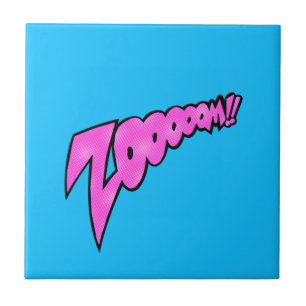 Comic Speech Bubbles - Zooooom - Choose Your Colou Tile