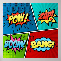 Comic Strip Text Comic Book Retro Pow Zap Boom Ban