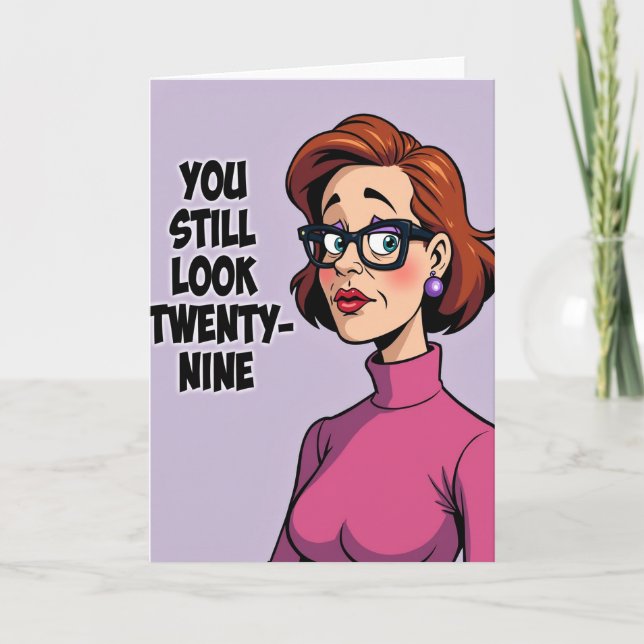 Comic Style Birthday Woman Card (Front)