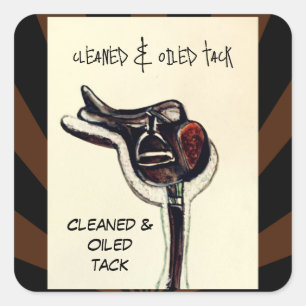 comic style cleaned & oiled tack square sticker