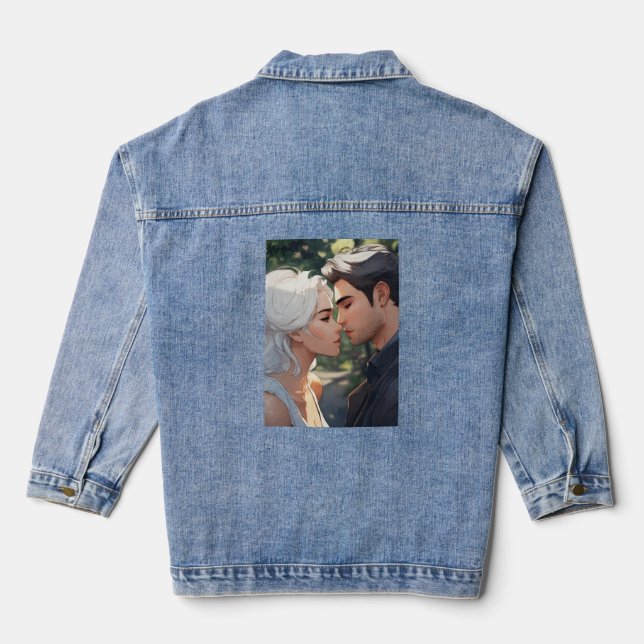 comic style denim jacket (Back)