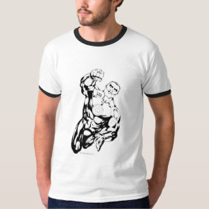 Comic Style - Flying Up, Black and White T-Shirt