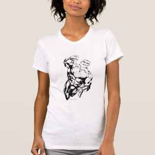 Comic Style - Flying Up, Black and White T-Shirt