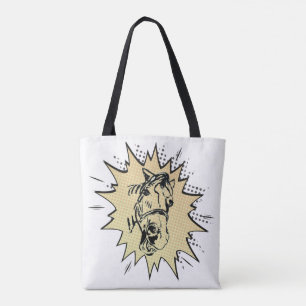 comic style horses Poppy and Jamie illustration Tote Bag