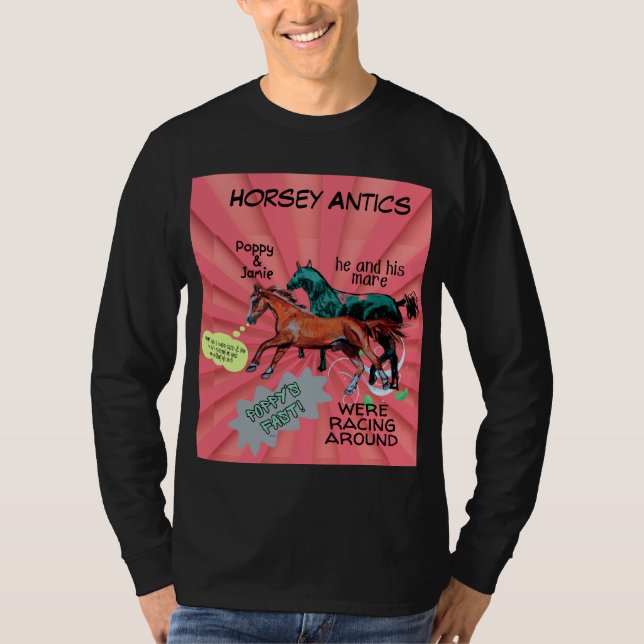 comic style horsey antics T-Shirt (Front)