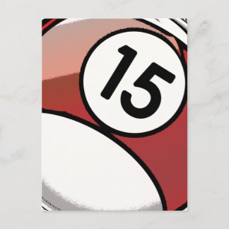 Comic Style Number 15  Billiards Ball Postcard