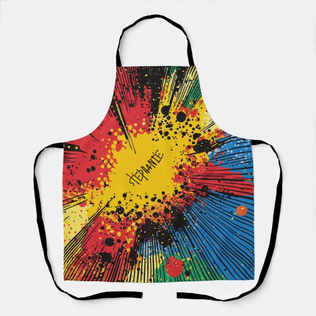 Comic Style Pop Art Explosion (10) Apron (Front)