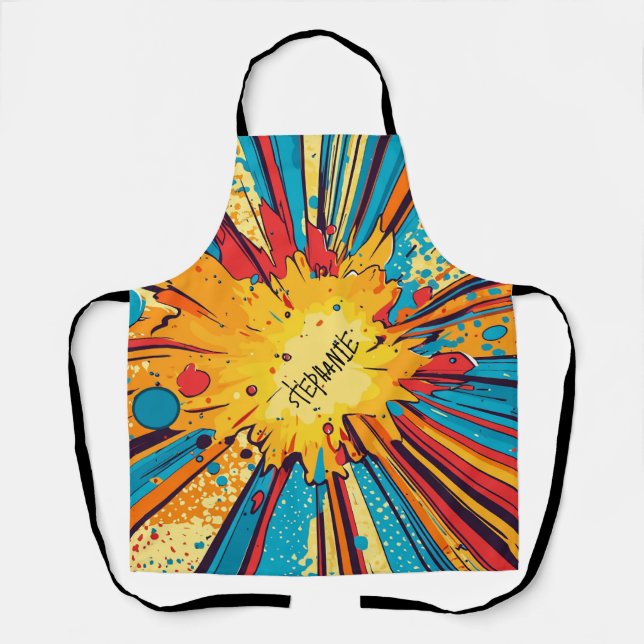 Comic Style Pop Art Explosion (11) Apron (Front)