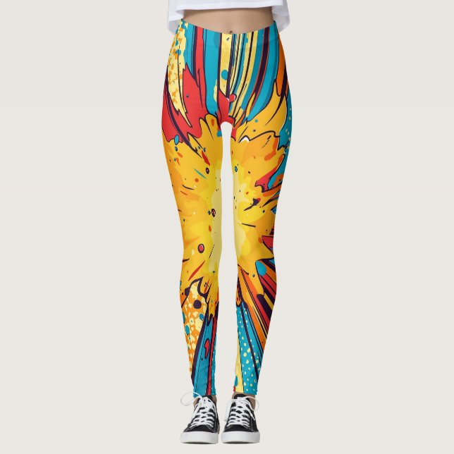 Comic Style Pop Art Explosion (11) Leggings (Front)