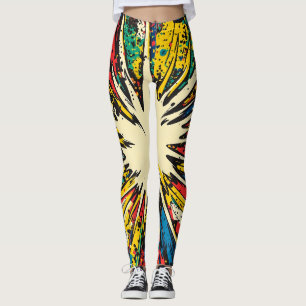 Comic Style Pop Art Explosion (2) Leggings
