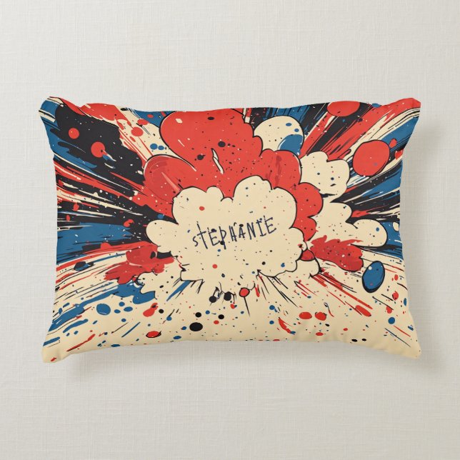 Comic Style Pop Art Explosion (4) Decorative Cushion (Front)