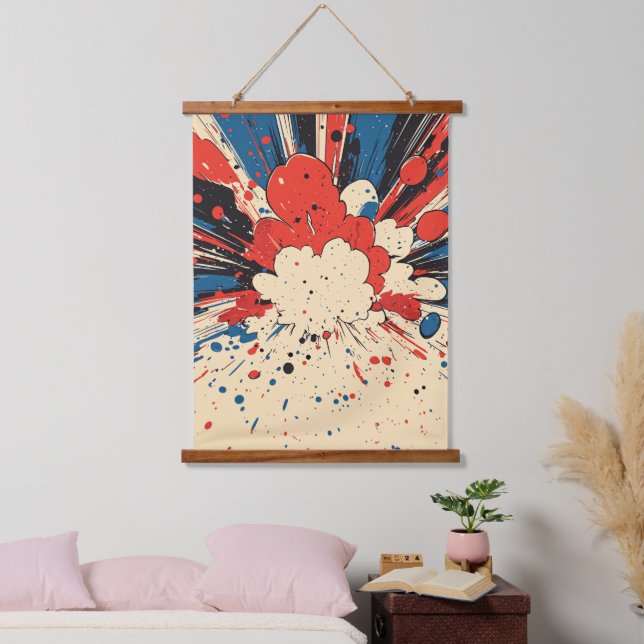 Comic Style Pop Art Explosion (4) Hanging Tapestry (Bedroom)
