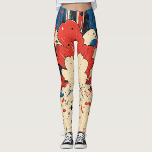Comic Style Pop Art Explosion (4) Leggings