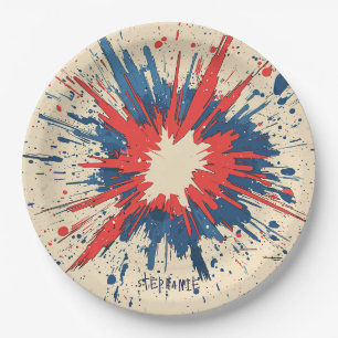 Comic Style Pop Art Explosion (5) Paper Plate