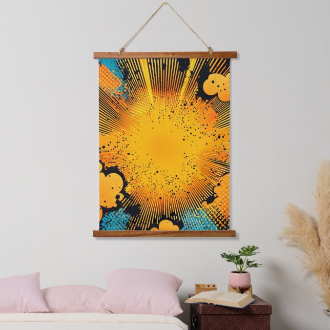Comic Style Pop Art Explosion (8) Hanging Tapestry (Bedroom)