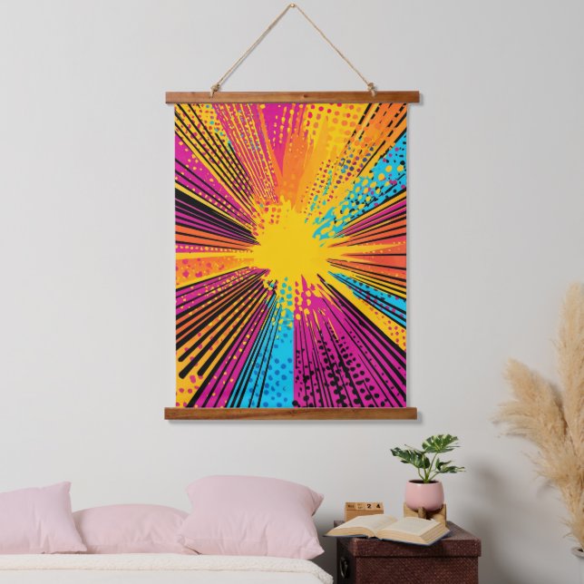 Comic Style Pop Art Explosion (9) Hanging Tapestry (Bedroom)