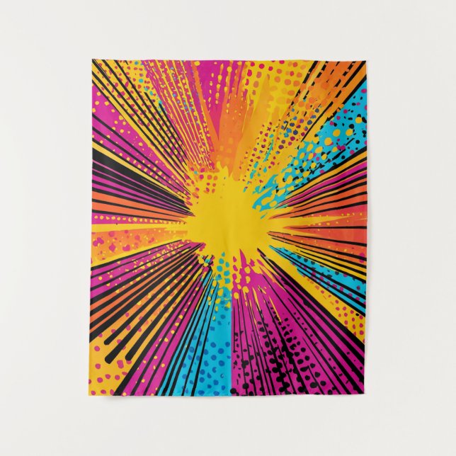 Comic Style Pop Art Explosion (9) Tapestry (Front)
