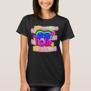 Comic Style Pop Art Retro Blue Green Pink LOVE T-Shirt