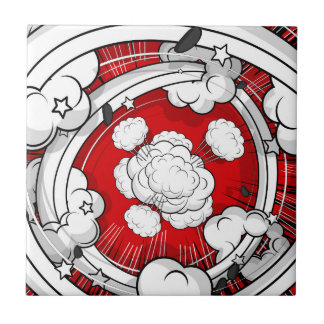 Comic Style Red Fight Clouds Tile