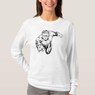 Comic Style - Ring in front, Black and White T-Shirt